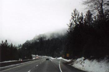 Snowy mountains.