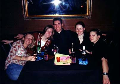 [Club Lush, Santa Monica, CA] Carley's friend, Carley, Will, Kirsten and Suzi. Night of first show. Let's drink.