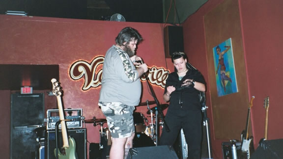 [Vaudeville Cabaret, Tucson, AZ] By day this man is an internet harasser. By night, a fine sound man.