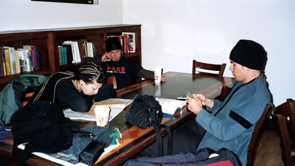 [Denver, CO] Snowed-in in Denver. We got tired of reading in the hotel, so we went to read in a coffee shop.