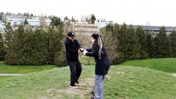 [Seattle, WA] Cameron and Suzi tug of war at Gasworks park.