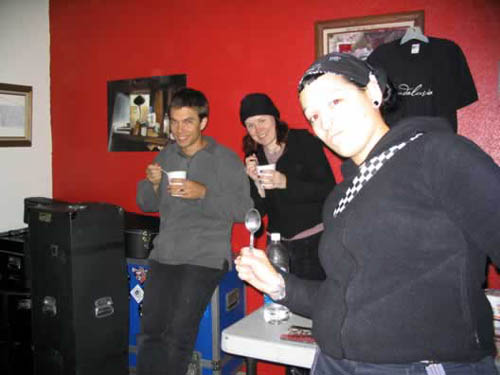Dinner of chamions, before the show in Arcata at the Placebo,