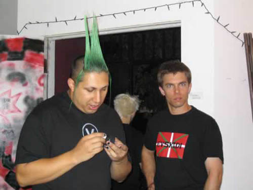 Jon makes a friend at Club Violaine, Los Angeles.